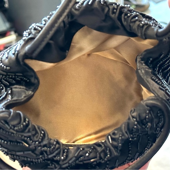 Ann Taylor Silk Beaded Black Evening Bag - Picture 7 of 8